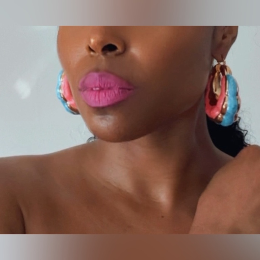 24k Gold plated Chunky hoop Earrings